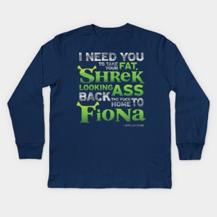 Shrek Looking Ass Kids Long Sleeve T-Shirt